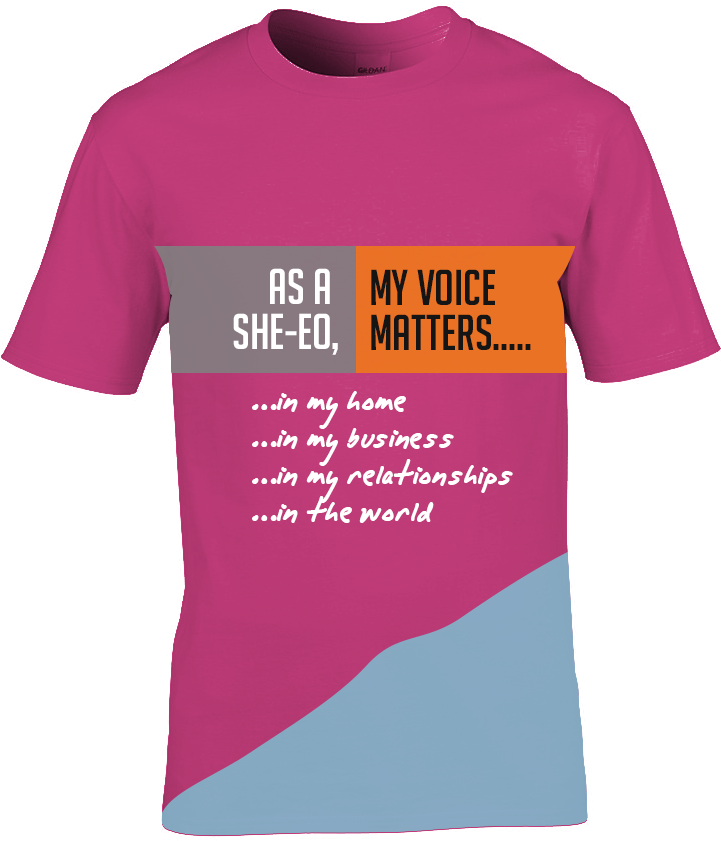 As a SHE-EO Tshirt re 2 pink